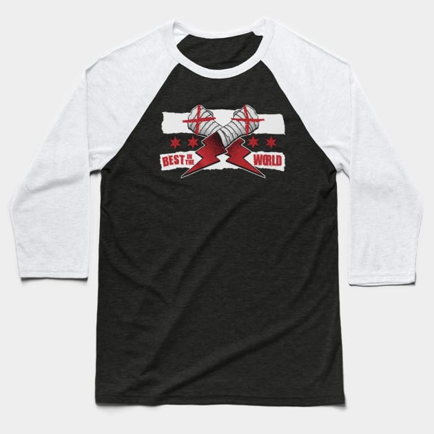 CM Punk Best In The World Black Baseball T-Shirt by ClarityMacaws